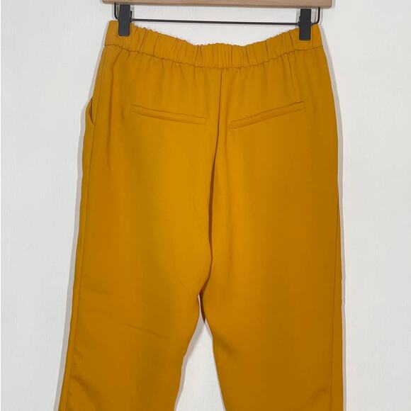 ZARA Legging Women's XS Yellow Mustard Trafaluc Collection Cropped Capri NWOT - Picture 5 of 9